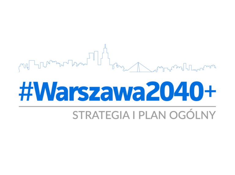 logo #Warszawa2040+, strategia i plan ogólny